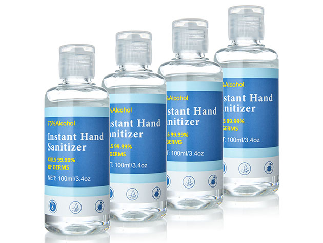 Instant Hand Sanitizer with 75% Alcohol (3.4 Fl Oz / 4-Pack)