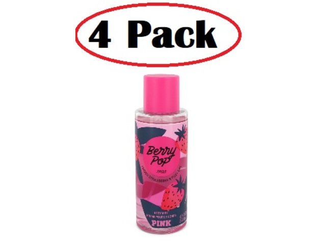 4 Pack of Victoria's Secret Berry Pop by Victoria's Secret Body Mist 8.4 oz