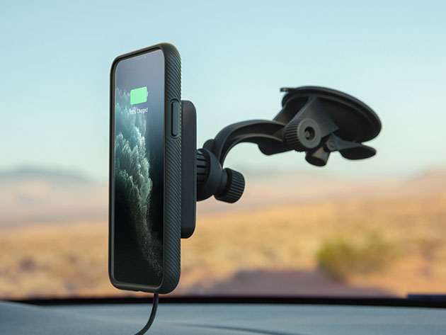 Car Kit: Qi Wireless Suction Cup Mount + iPhone Case