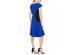 Jessica Howard Women's Belted Colorblocked Fit & Flare Dress Bright Blue Size 14