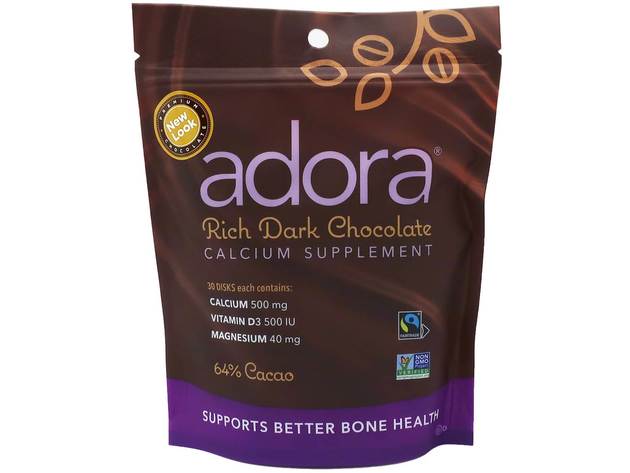 Adora - Calcium Supplement Rich Dark Chocolate 500 mg. - 30 Piece(s)