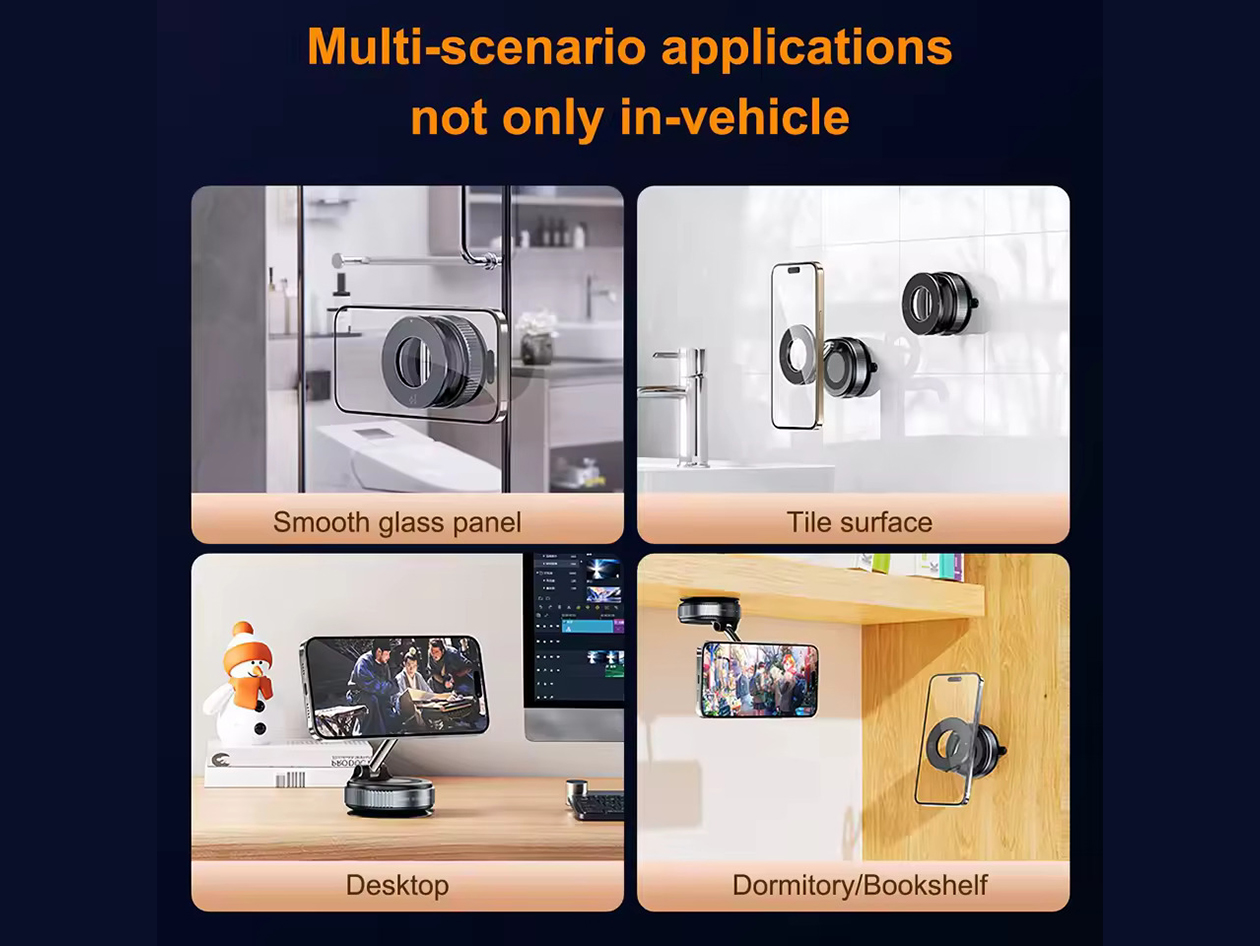 360° Adjustable Magnetic Suction Cup Phone Mount