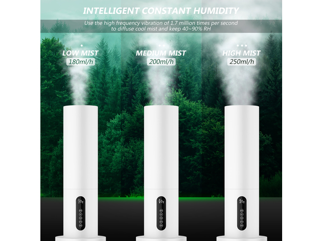 Costway 5.5L Water Tank Quiet Ultrasonic Cool Mist Humidifier w/ Timer Remote Control - White