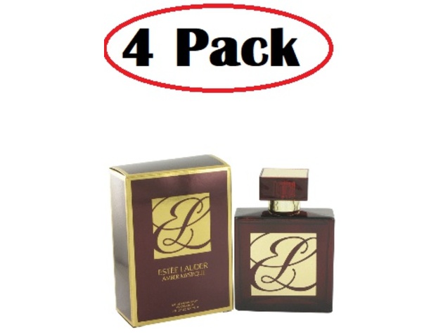 4 Pack of Amber Mystique by Estee Lauder Eau De Parfum Spray (unisex) 3.4 oz