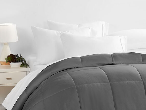 Home Collection All Season Down Alternative Comforter King Gray