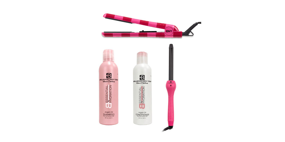 Pink Love: Flat Iron, Curling Iron, Shampoo & Conditioner Bundle