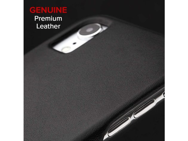 Case-Mate Apple iPhone XR Barely There Leather Case, Simplicity and Style, Smooth Black