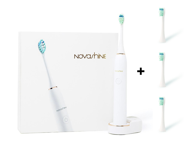Novashine® Ultrasonic Toothbrush + 3 Brush Heads Bundle