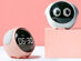 Voice Control Emoji Clock with Night Light (Pink)