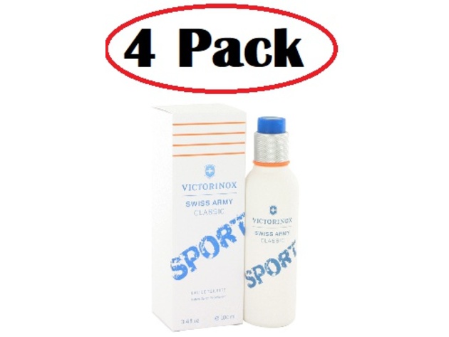 4 Pack of Swiss Army Classic Sport by Victorinox Eau De Toilette Spray 3.4 oz
