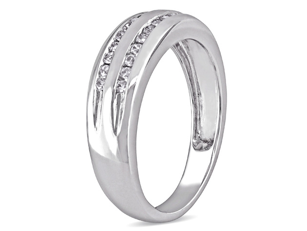 Diamond Anniversary Band 1/3 Carat (ctw I-J , I2-I3) in 10k White Gold - 5.5
