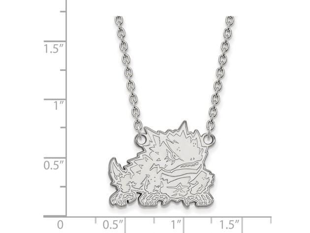 NCAA 10k White Gold Texas Christian U Large Pendant Necklace