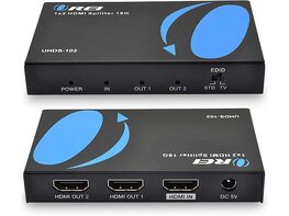 Orei 1x2 2.0 HDMI Splitter with Scaler Audio Extractor 2 Ports with Full Ultra HDCP 2.2, 4K at 60Hz & 3D Supports EDID Control - UHDS-102A