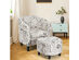Costway Barrel Accent Chair Tub Chair Linen Fabric Upholstered w/Ottoman Modern - Beige