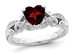 Natural Garnet Promise Heart Ring 1.25 Carat (ctw) in Sterling Silver - 9
