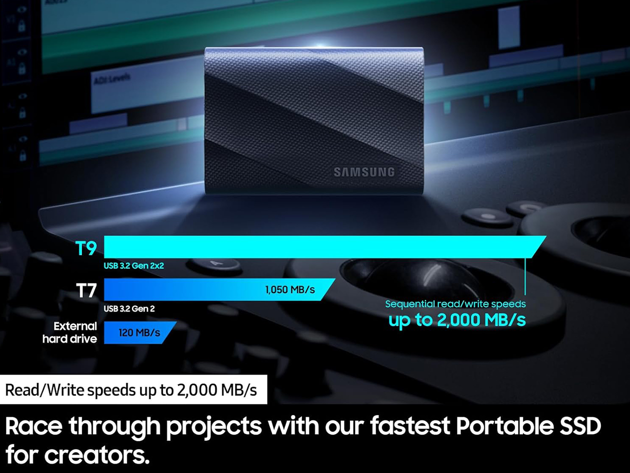 Samsung T9 2TB Portable SSD (Black)