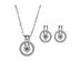 Gold Cubic Zirconia Necklace and Earring Set for Women