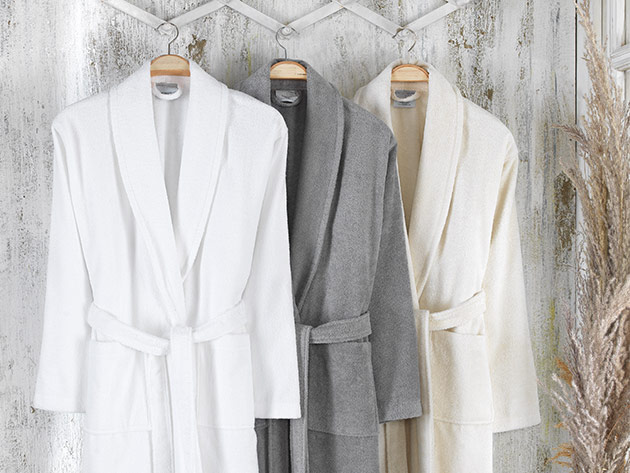 Enchante Luxury Turkish Cotton Boxed Bathrobe (White)