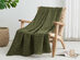 Vintage Cotton Waffle Blanket (Queen/Olive)