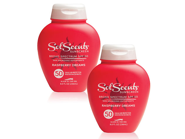 SolScents Moisturizing Sunscreen Lotion (Raspberry Dreams/SPF50, 2-Pack)
