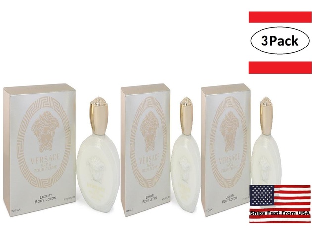 3 Pack Versace Eros by Versace Body Lotion 6.7 oz for Women
