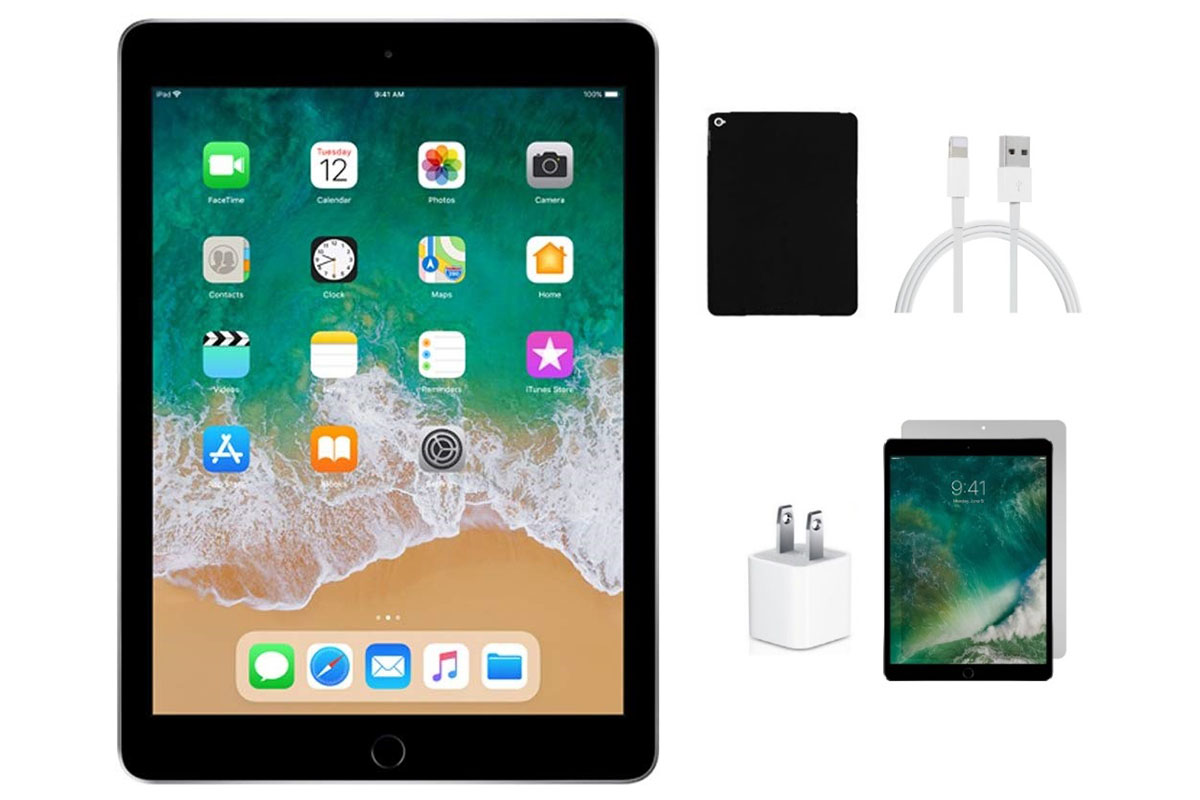 An iPad Air and accessories