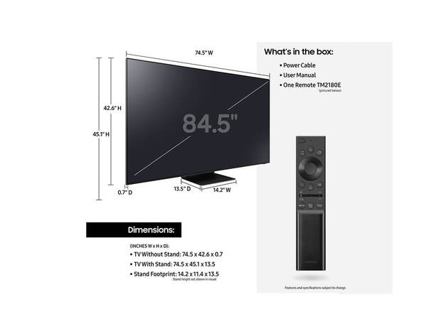 Samsung QN85QN800A 85 inch QN800A Neo QLED 8K Smart TV
