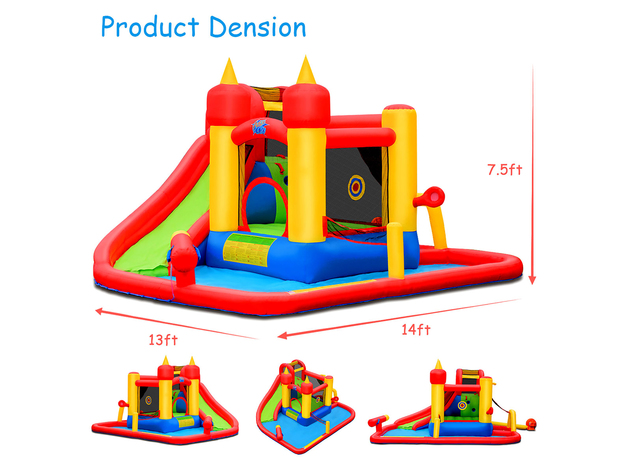 Costway Inflatable  Jumping Bounce House Bouncy Splash Park 