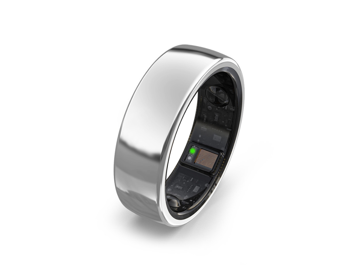 aaboRing Health & Fitness Tracker Smart Ring (Silver/Size 11)