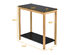 Costway Bamboo Side Table 2-Tier Sofa End Console Table w/ Storage Shelf Bedroom - Natural, Black
