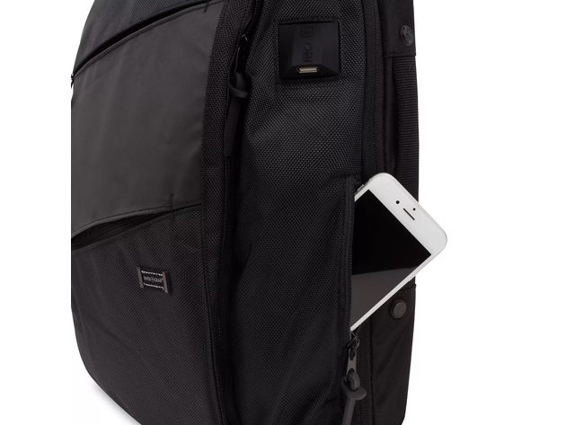 SWISSGEAR 18 inch Hybrid Messenger Unisex Backpack, Age Range: Adult, Size: Large, Black