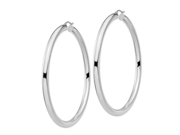 Jumbo Hoop Earrings in Sterling Silver 3 Inch (5.0mm)