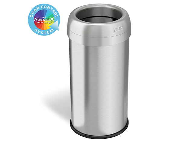 iTouchless 16-Gallon Dual-Deodorizer Round Open-Top Trash Can
