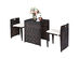 Costway 3 Piece Outdoor Patio Rattan Furniture Set Space Saving Garden Deck W/Cushion Brown