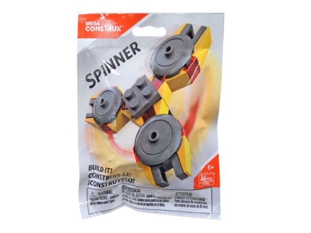 Fidget Spinners - Mega Bloks Mega Construx - Gray and Yellow