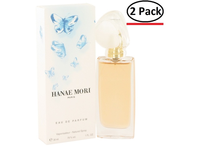 HANAE MORI by Hanae Mori Eau De Parfum Spray (Blue Butterfly) 1 oz for Women (Package of 2)
