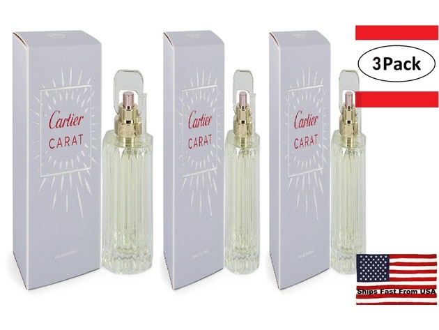 3 Pack Cartier Carat by Cartier Eau De Parfum Spray 3.3 oz for Women