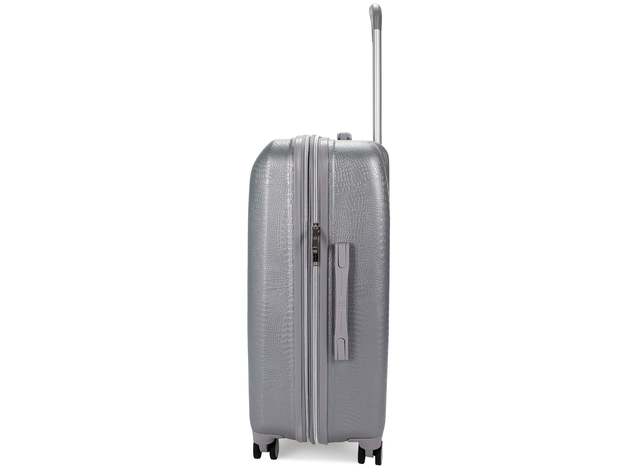 3-Piece Snakeskin Expandable Luggage Set (Silver)
