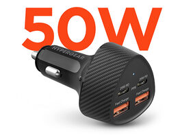 HyperGear SpeedBoost 50W 4-Port Fast Car Charger