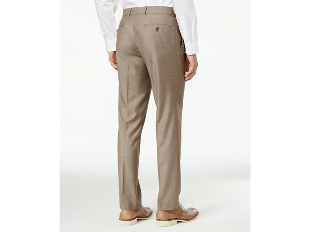 Bar III Men's Skinny Fit Stretch Wrinkle-Resistant Suit Pants Taupe Size 34x34