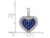 3/10 Carat (ctw) Blue Sapphire Heart Pendant Necklace in 14K White Gold with Diamonds and Chain