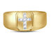 Mens Diamond Cross Ring 1/20 Carat (ctw) in 10K Yellow Gold - 12