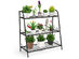 Costway 3-tier Metal Plant Stand Shelf Flower Pot Holder Display Rack Shoe Organizer - Black