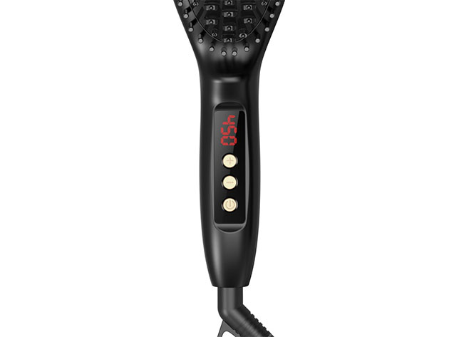 USpicy Anti-Frizz Hair Straightening Brush with Adjustable Temperature