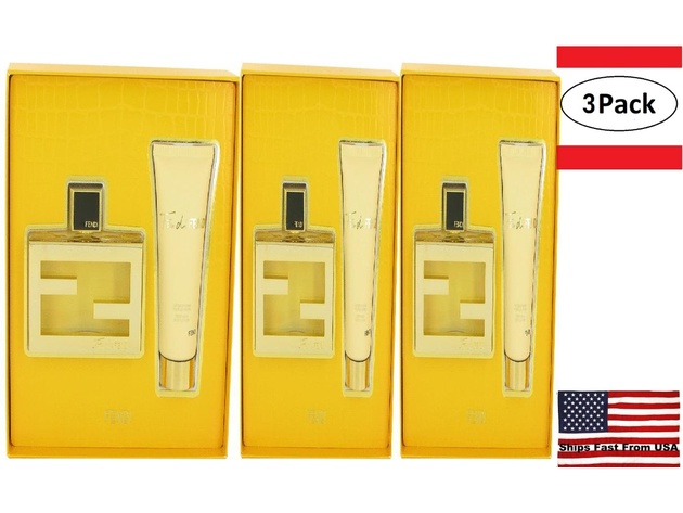 3 Pack Fan Di Fendi by Fendi Gift Set -- 2.5 oz Eau De Parfum Spray + 2.5 oz Body Lotion for Women