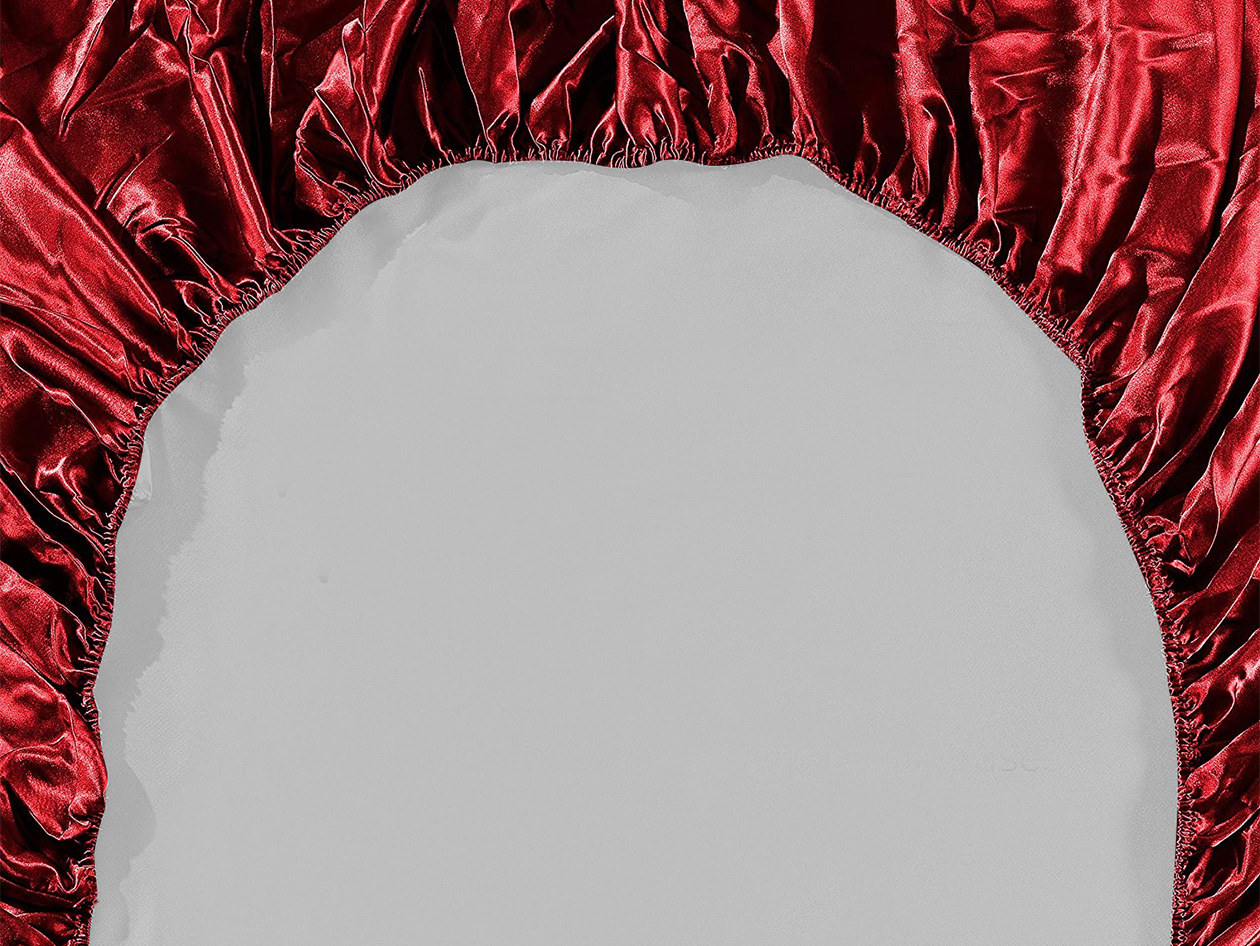 Silky-Soft Satin 4-Piece Sheet Set (Burgundy/Queen)