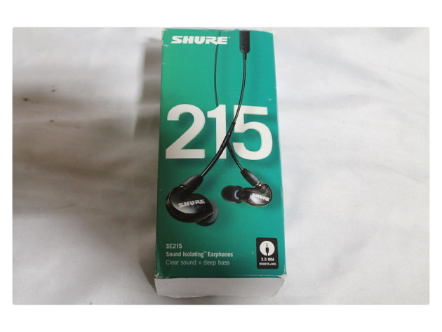 Shure SE215-K-UNI Sound Isolating Earbuds with Inline Remote & Mic for iOS/Android (Used, Damaged Retail Box)
