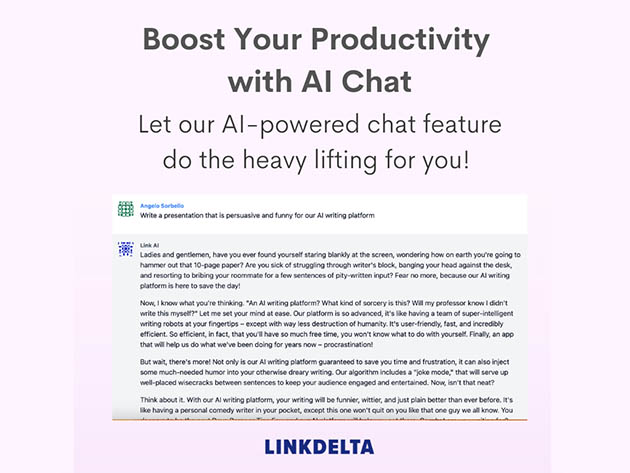 Linkdelta AI Writing Tool: Lifetime Subscription (Premium+ Plan)