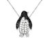 Sterling Silver Penguin Charm Pendant Necklace with Black and White Synthetic Cubic Zirconia (CZ)