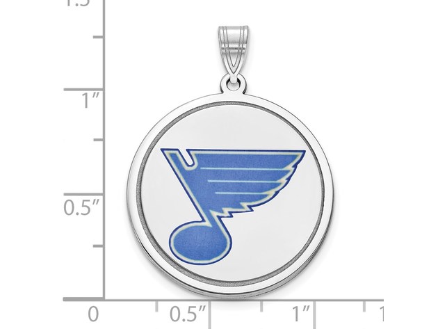 Sterling Silver NHL St. Louis Blues Logo Picture Disc Pendant